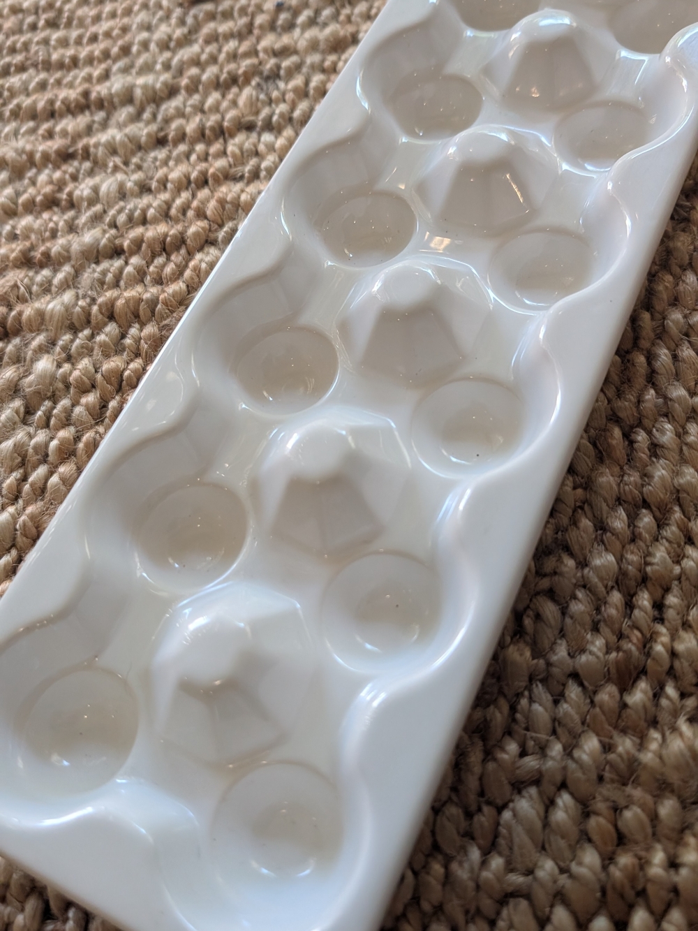 White Ceramic Egg Holder Tray - Picture 2 of 3